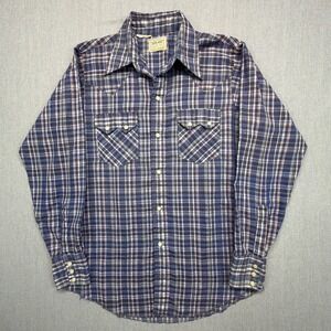 Vtg DEE CEE Sawtooth Pearl Snap Western Shirt Men's 14.5 / 33 Plaid